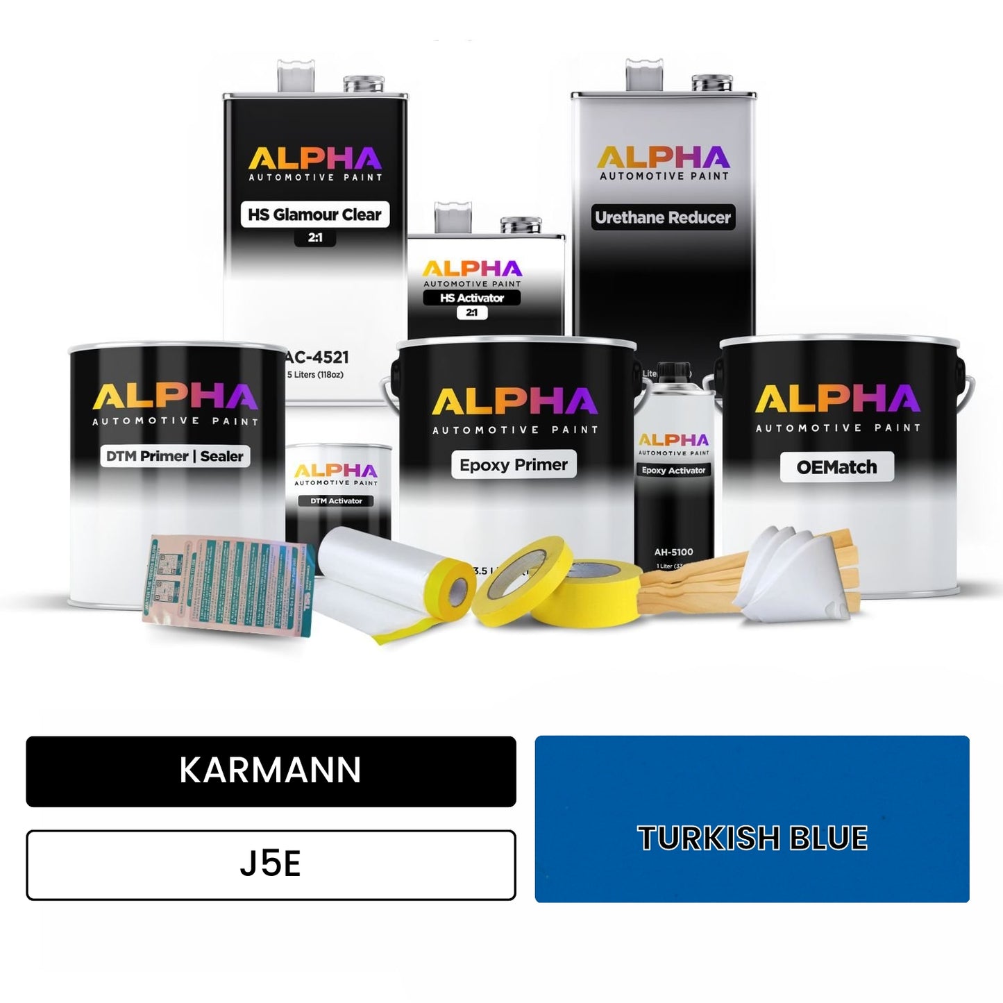 KARMANN Turkish Blue J5E OEMatch Vehicle Paint Kit