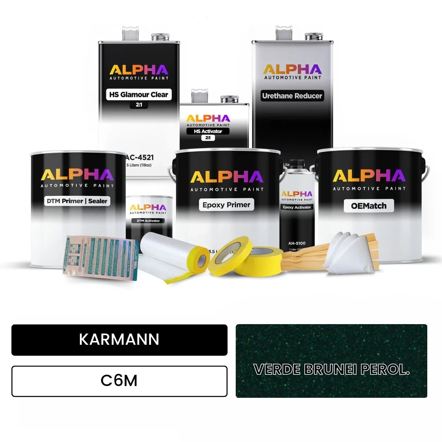 KARMANN Verde Brunei Perol. C6M OEMatch Vehicle Paint Kit