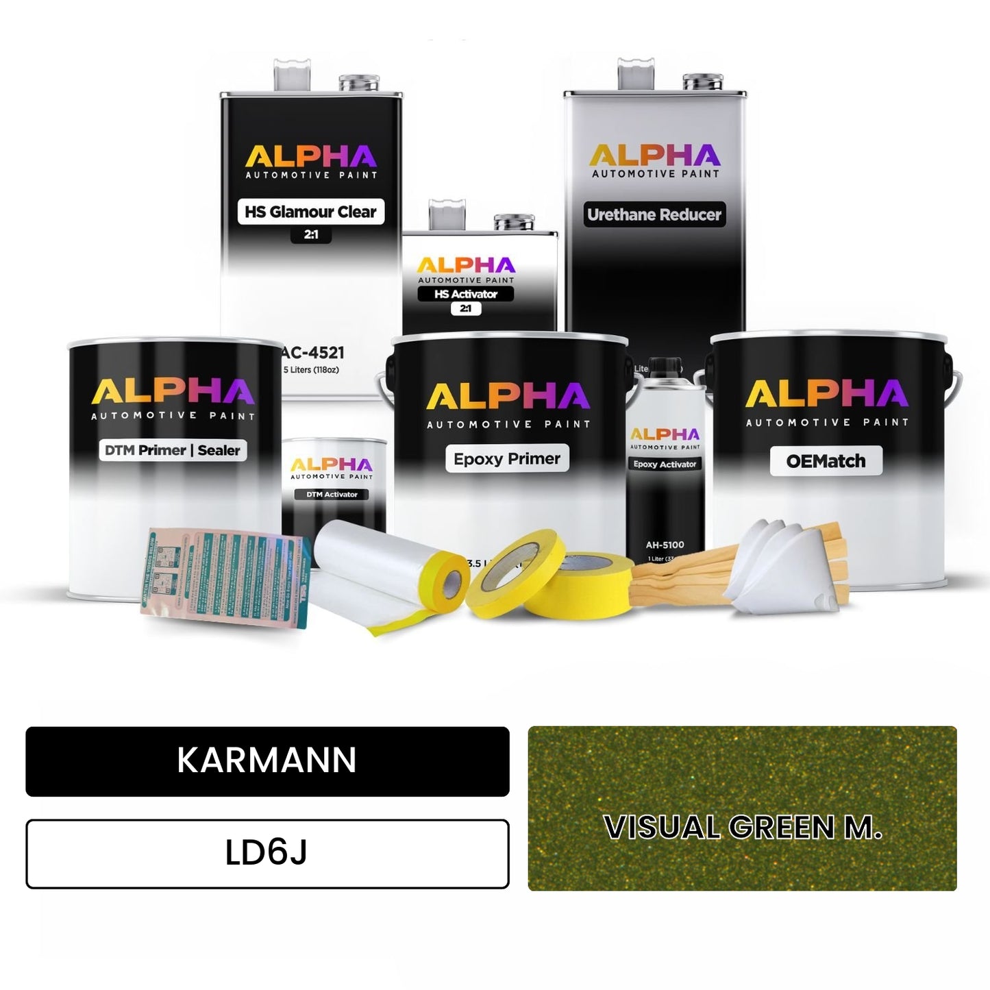 KARMANN Visual Green Metallic LD6J OEMatch Vehicle Paint Kit