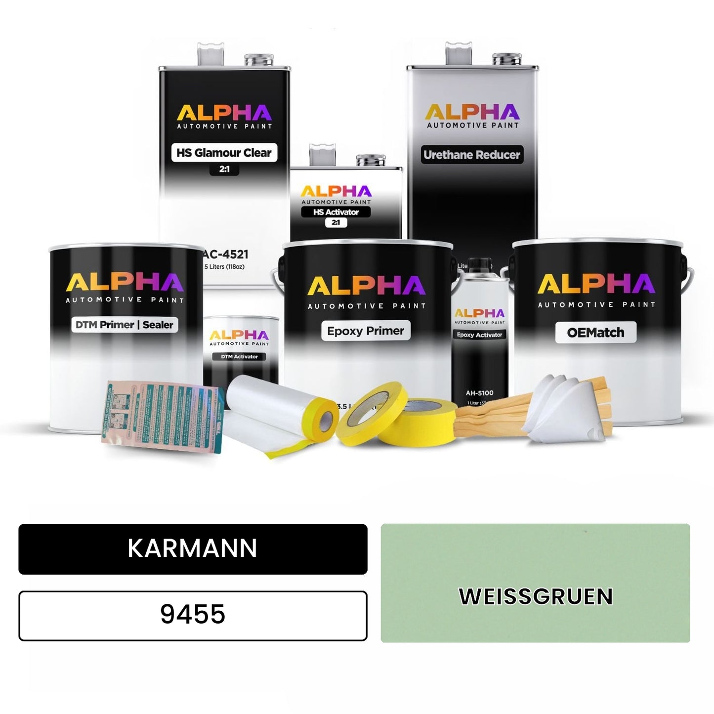 KARMANN Whitegreen 9455 OEMatch Vehicle Paint Kit