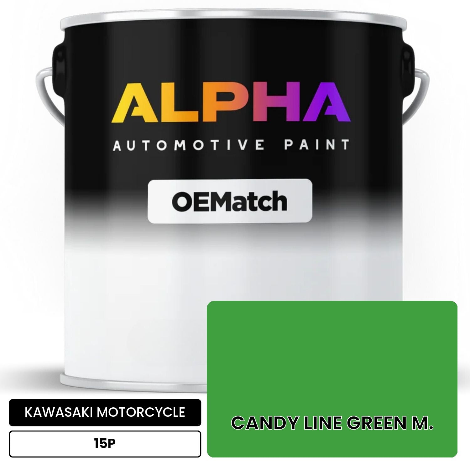 KAWASAKI MOTORCYCLE CANDY LINE GREEN M. 15P OEMatch Basecoat