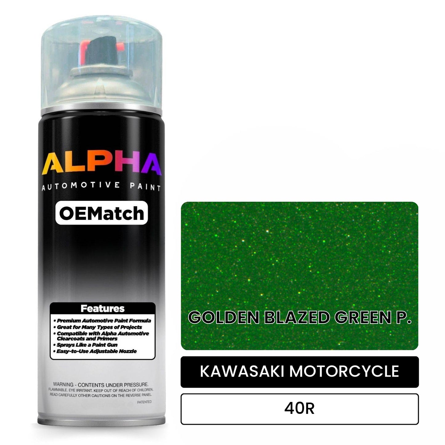 KAWASAKI MOTORCYCLE GOLDEN BLAZED GREEN P. 40R OEMatch Spraycan