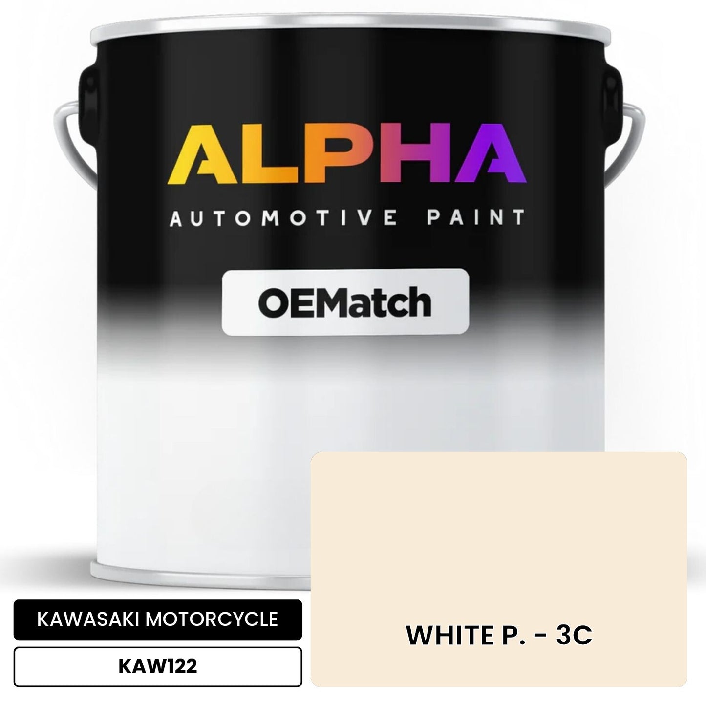 KAWASAKI MOTORCYCLE WHITE P. - 3C KAW122 OEMatch Basecoat