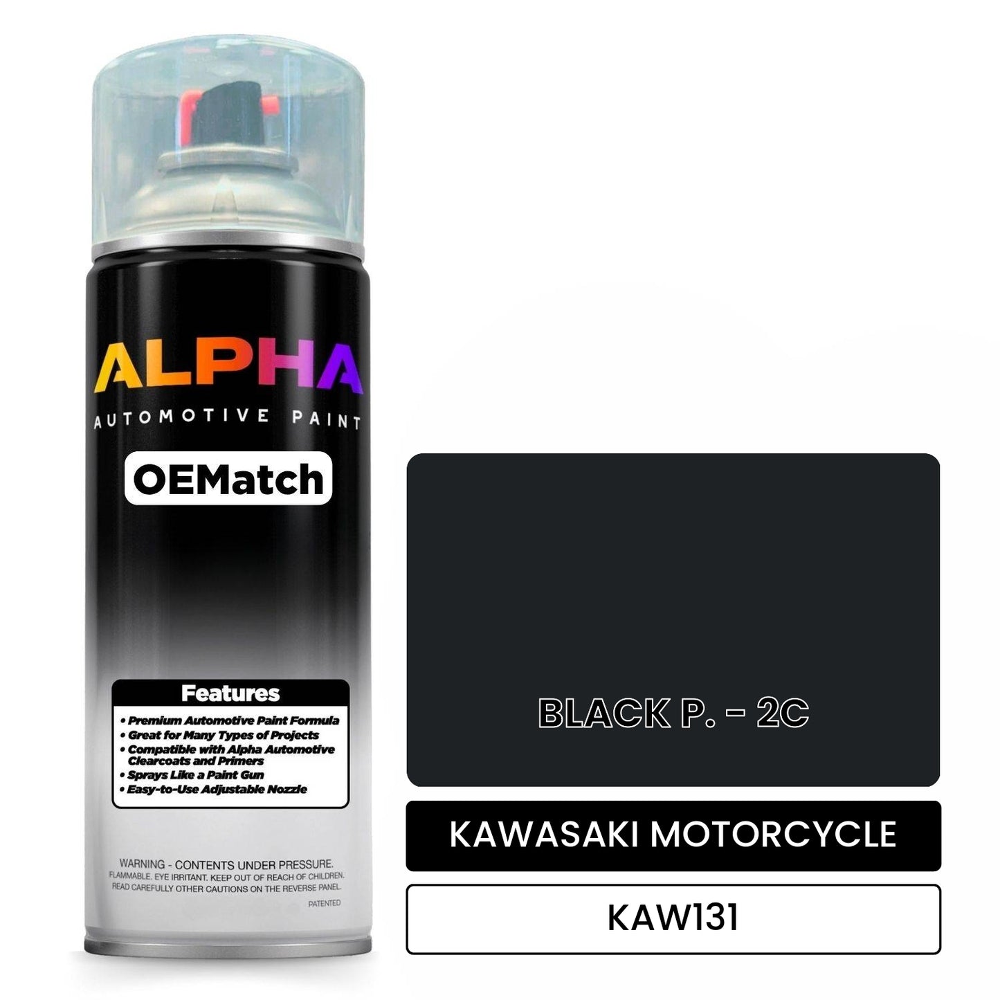 KAWASAKI MOTORCYCLE BLACK P. - 2C KAW131 OEMatch Spraycan