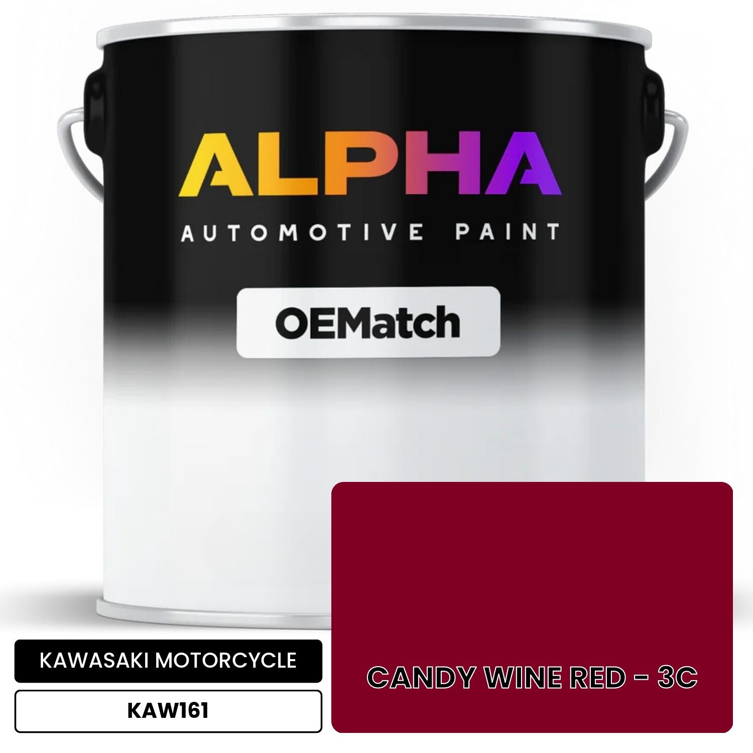 KAWASAKI MOTORCYCLE CANDY WINE RED - 3C KAW161 OEMatch Basecoat