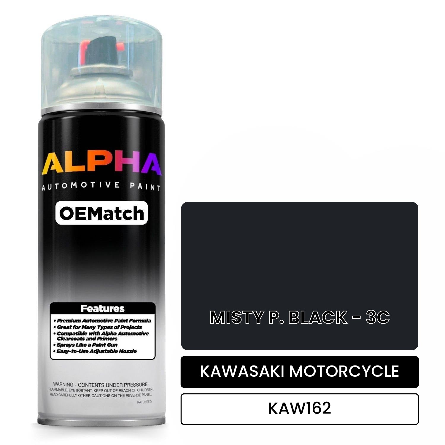 KAWASAKI MOTORCYCLE MISTY P. BLACK - 3C KAW162 OEMatch Spraycan