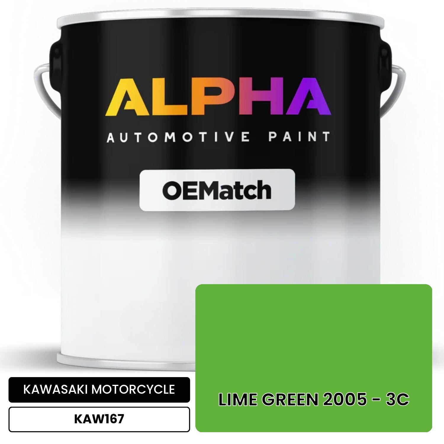 KAWASAKI MOTORCYCLE LIME GREEN 2005 - 3C KAW167 OEMatch Basecoat