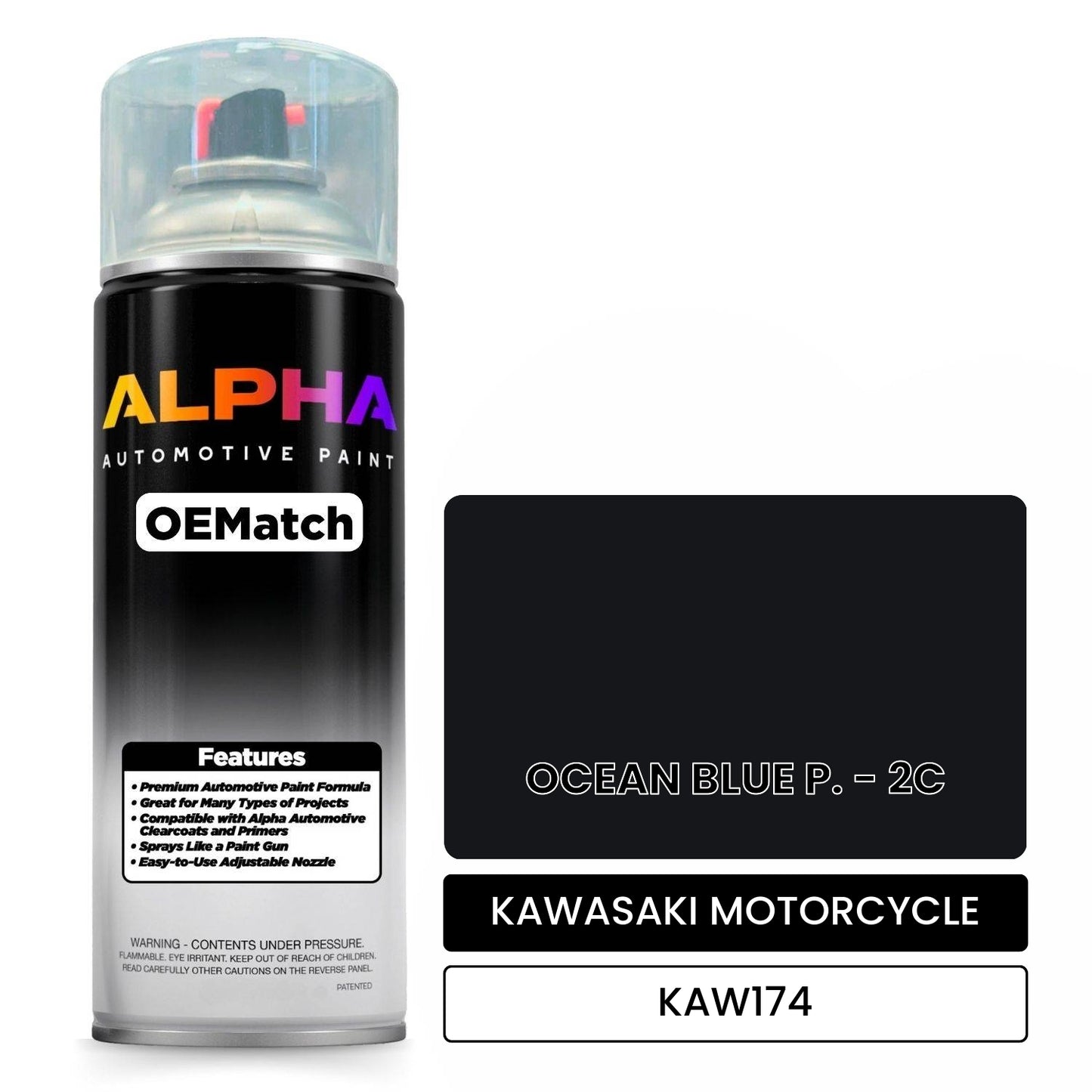 KAWASAKI MOTORCYCLE OCEAN BLUE P. - 2C KAW174 OEMatch Spraycan