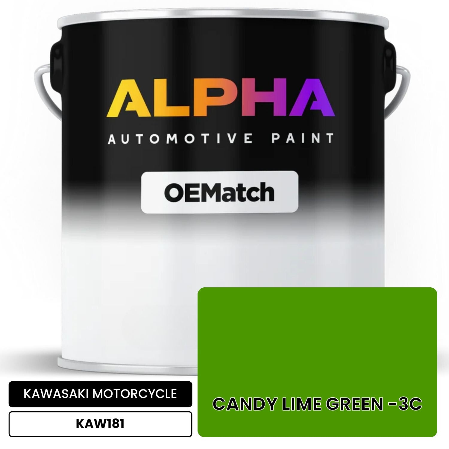 KAWASAKI MOTORCYCLE CANDY LIME GREEN -3C KAW181 OEMatch Basecoat