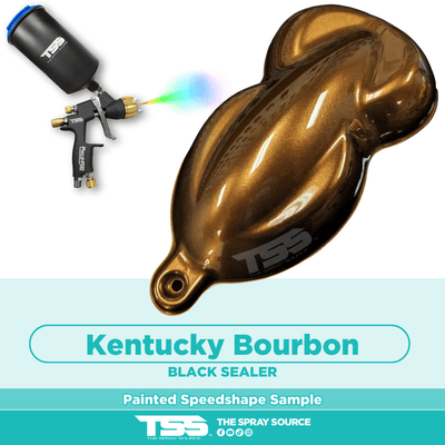 Kentucky Bourbon Pre-Sprayed Speedshape Paint Sample (Black Ground Coat) - The Spray Source - Alpha Pigments