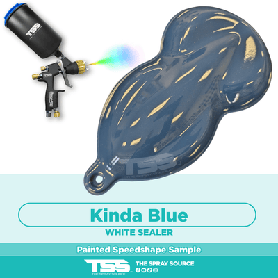 Kinda Blue Pre-Sprayed Speedshape Paint Sample (White Ground Coat) - The Spray Source - Alpha Pigments