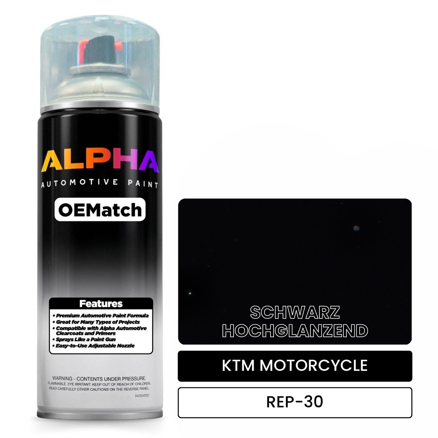KTM MOTORCYCLE SCHWARZ HOCHGLANZEND REP-30 OEMatch Spraycan