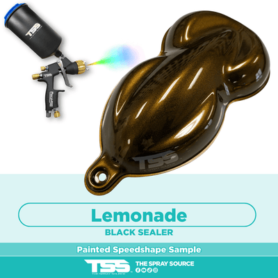 Lemonade Candy Pearl Pre-Sprayed Speedshape Paint Sample (Black Ground Coat) - The Spray Source - Tamco Paint