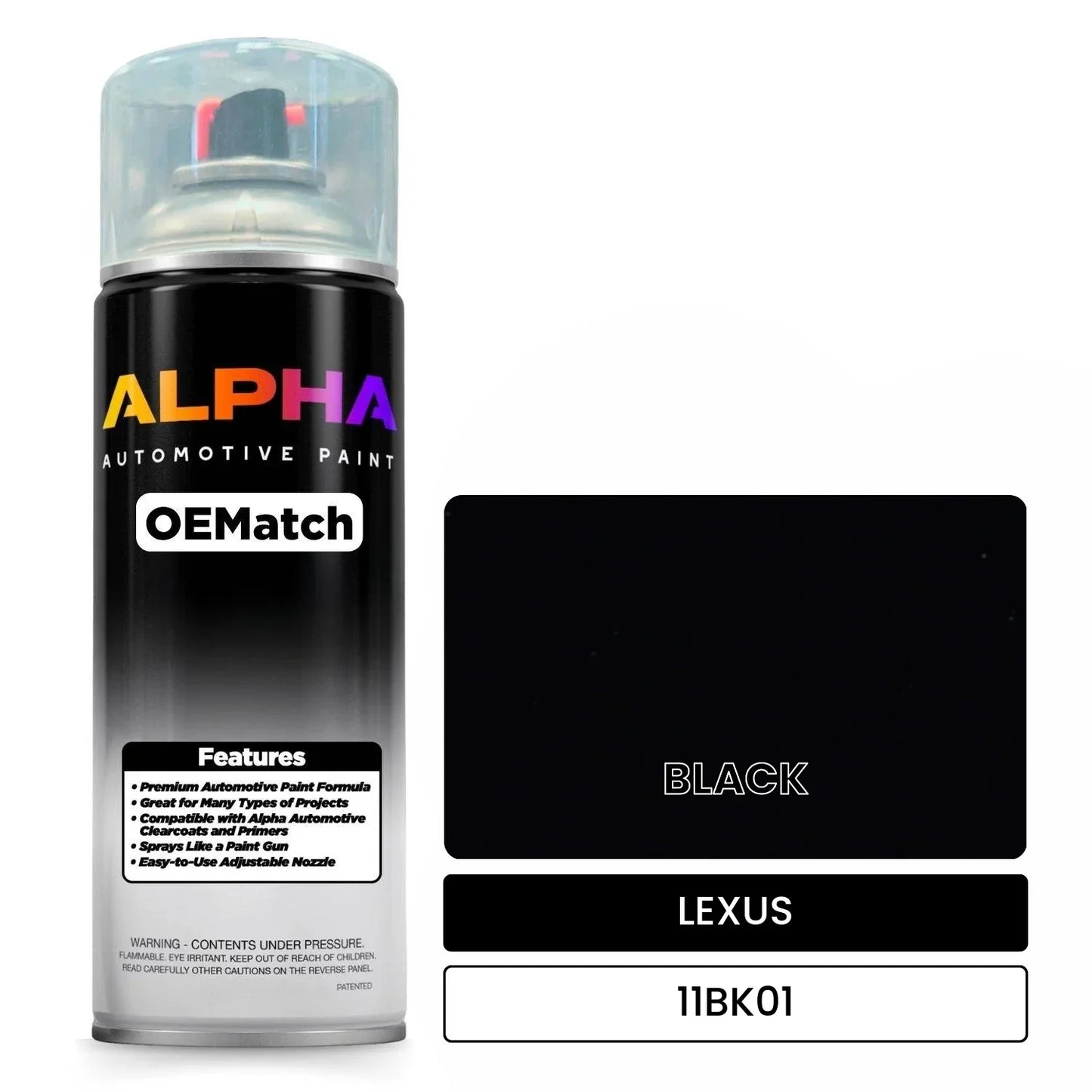 LEXUS BLACK 11BK01 OEMatch Spraycan