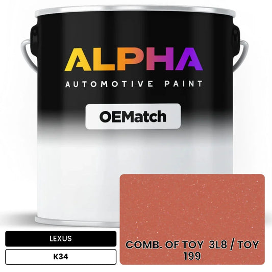 LEXUS COMB. OF TOY  3L8 / TOY  199 K34 OEMatch Basecoat