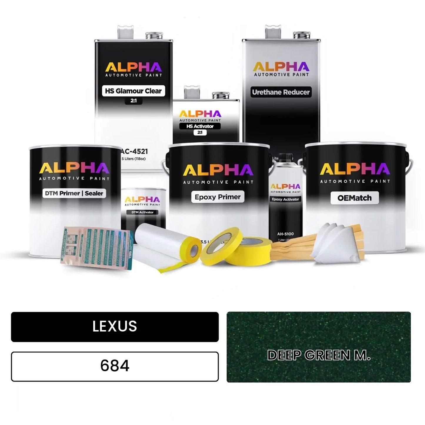 LEXUS DEEP GREEN M. 684 OEMatch Vehicle Paint Kit
