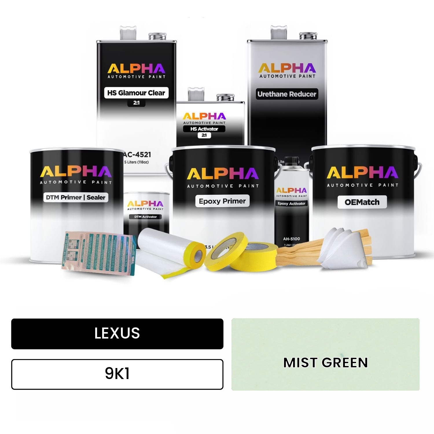 LEXUS MIST GREEN 9K1 OEMatch Vehicle Paint Kit