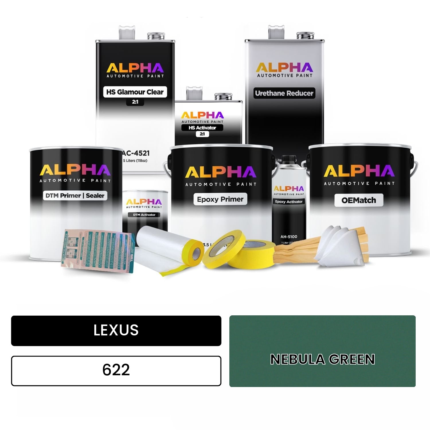 LEXUS NEBULA GREEN 622 OEMatch Vehicle Paint Kit