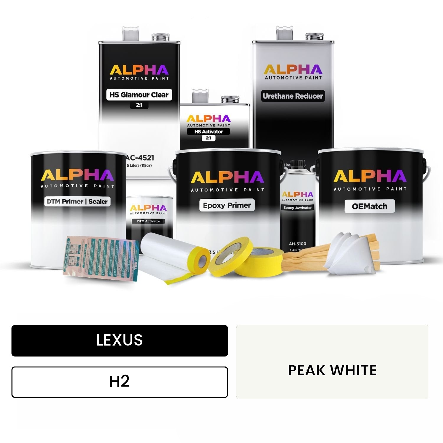 LEXUS PEAK WHITE H2 OEMatch Vehicle Paint Kit