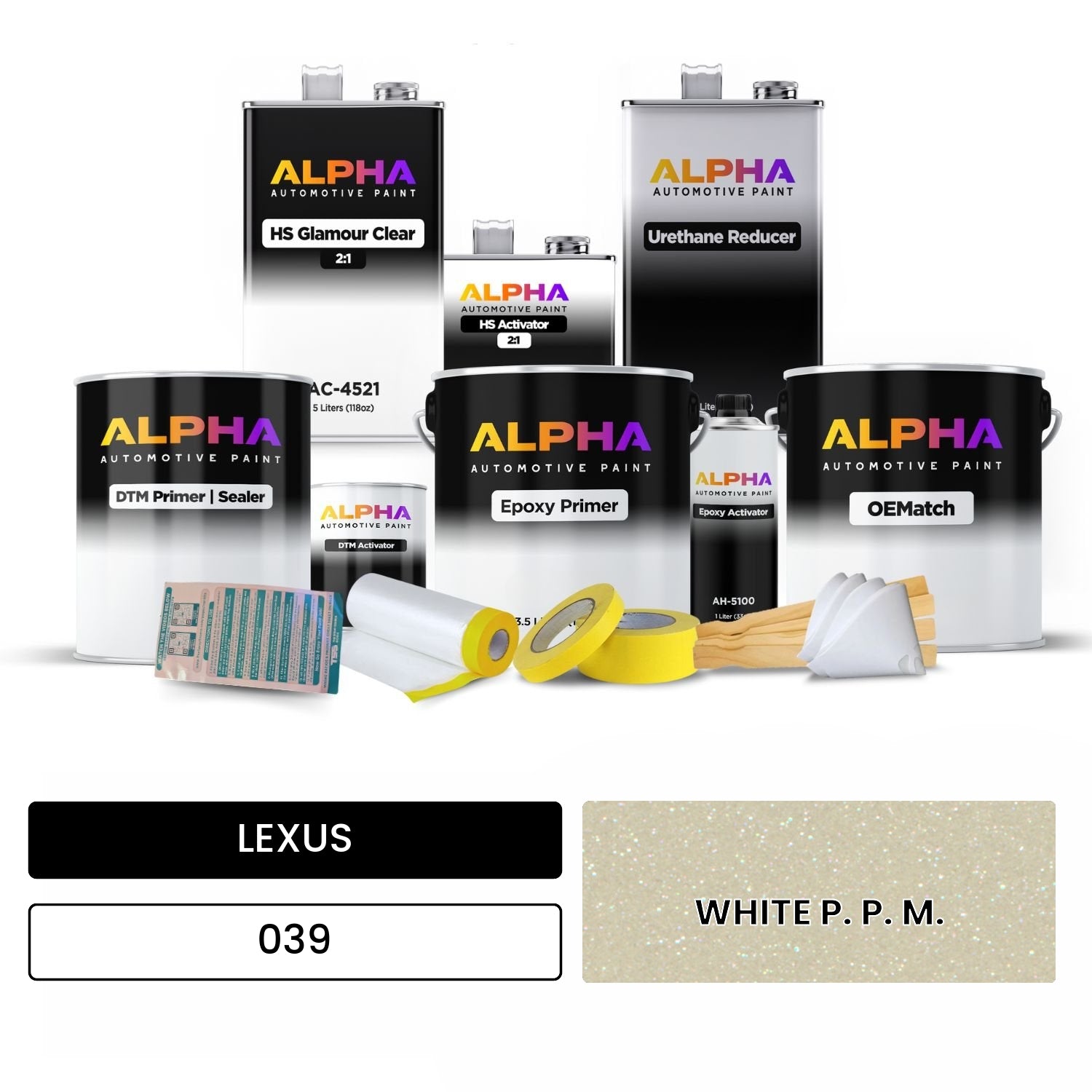 LEXUS WHITE P. P. M. 039 OEMatch Vehicle Paint Kit