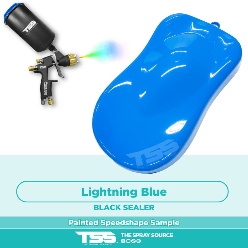 Lightning Blue Pre-Sprayed Speedshape Paint Sample (White Ground Coat) - The Spray Source - Alpha Pigments