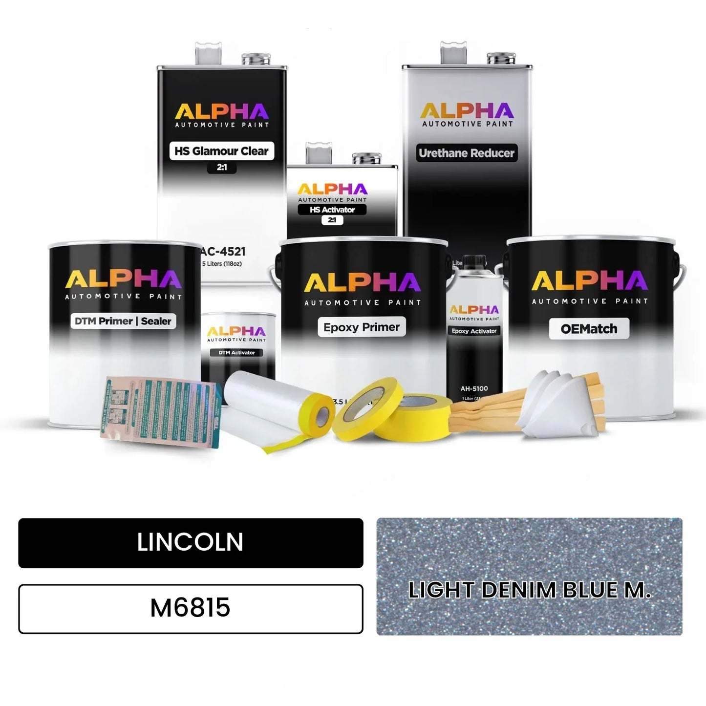 LINCOLN LIGHT DENIM BLUE M. M6815 OEMatch Vehicle Paint Kit
