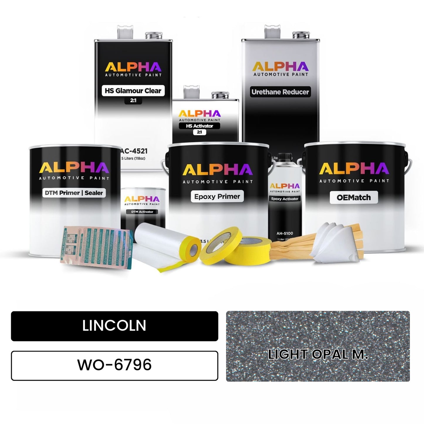 LINCOLN LIGHT OPAL M. WO-6796 OEMatch Vehicle Paint Kit