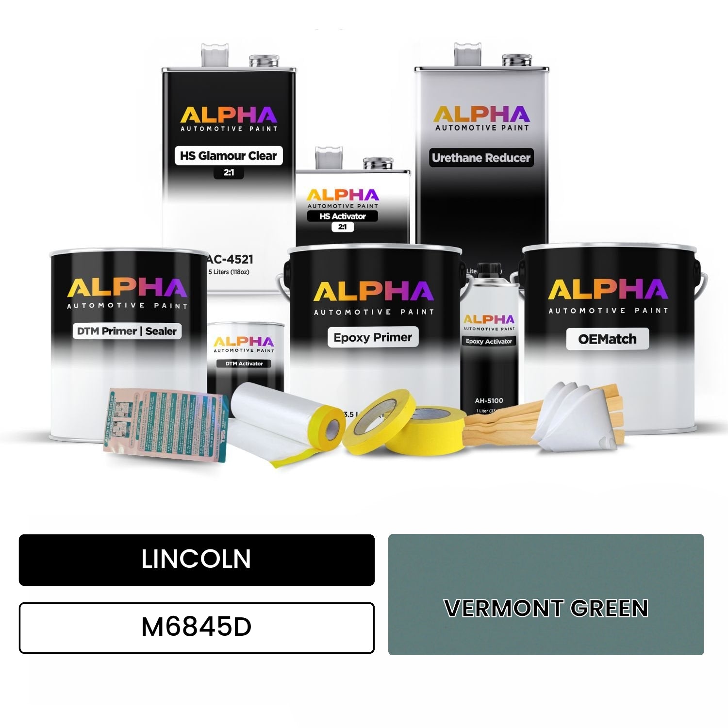 LINCOLN VERMONT GREEN M6845D OEMatch Vehicle Paint Kit