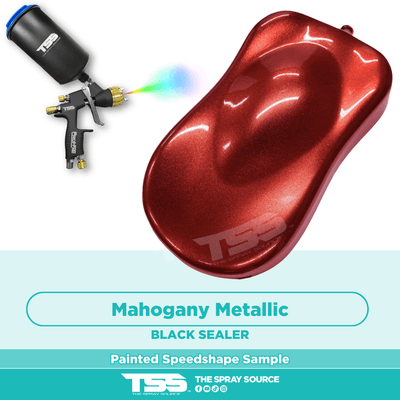 Mahogany Metallic Pre-Sprayed Speedshape Paint Sample (Black Ground Coat) - The Spray Source - Alpha Pigments