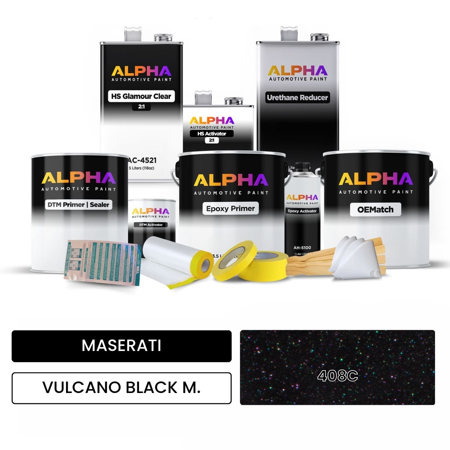 MASERATI 408C VULCANO BLACK M. OEMatch Vehicle Paint Kit