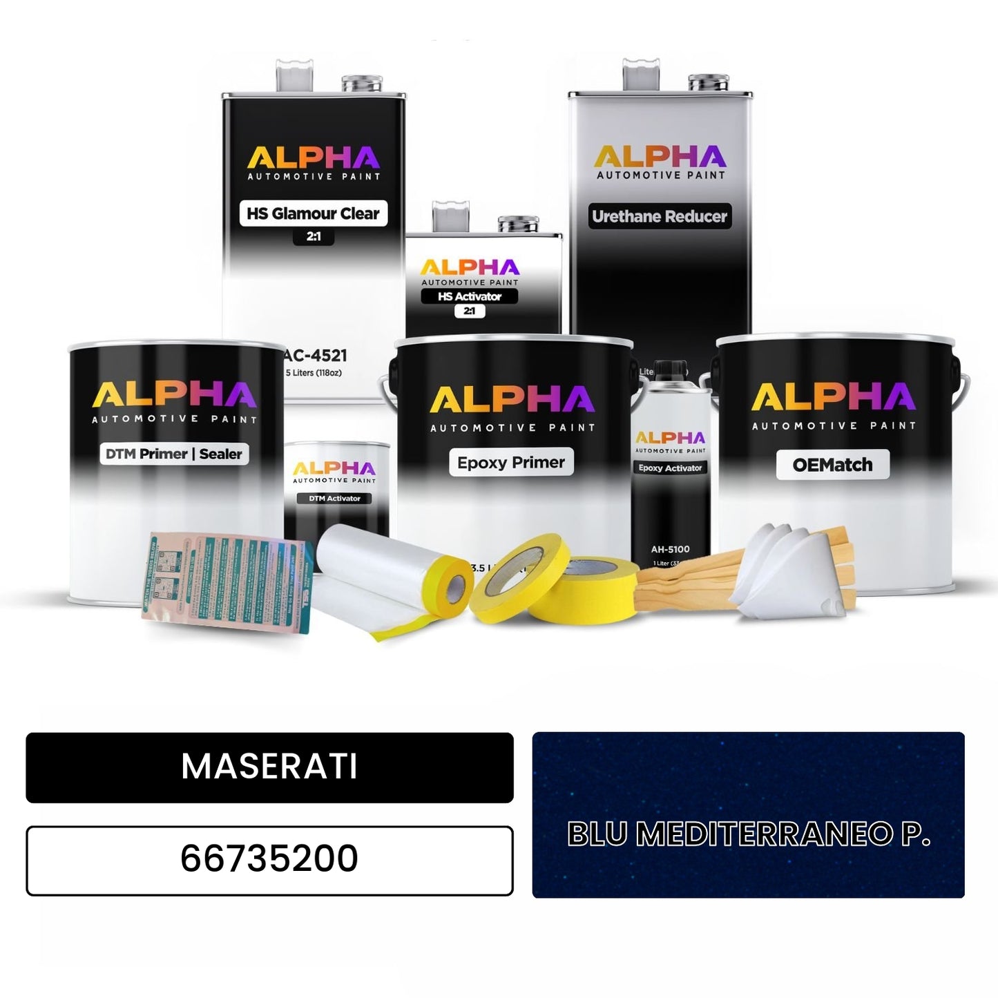 MASERATI BLU MEDITERRANEO P. 66735200 OEMatch Vehicle Paint Kit