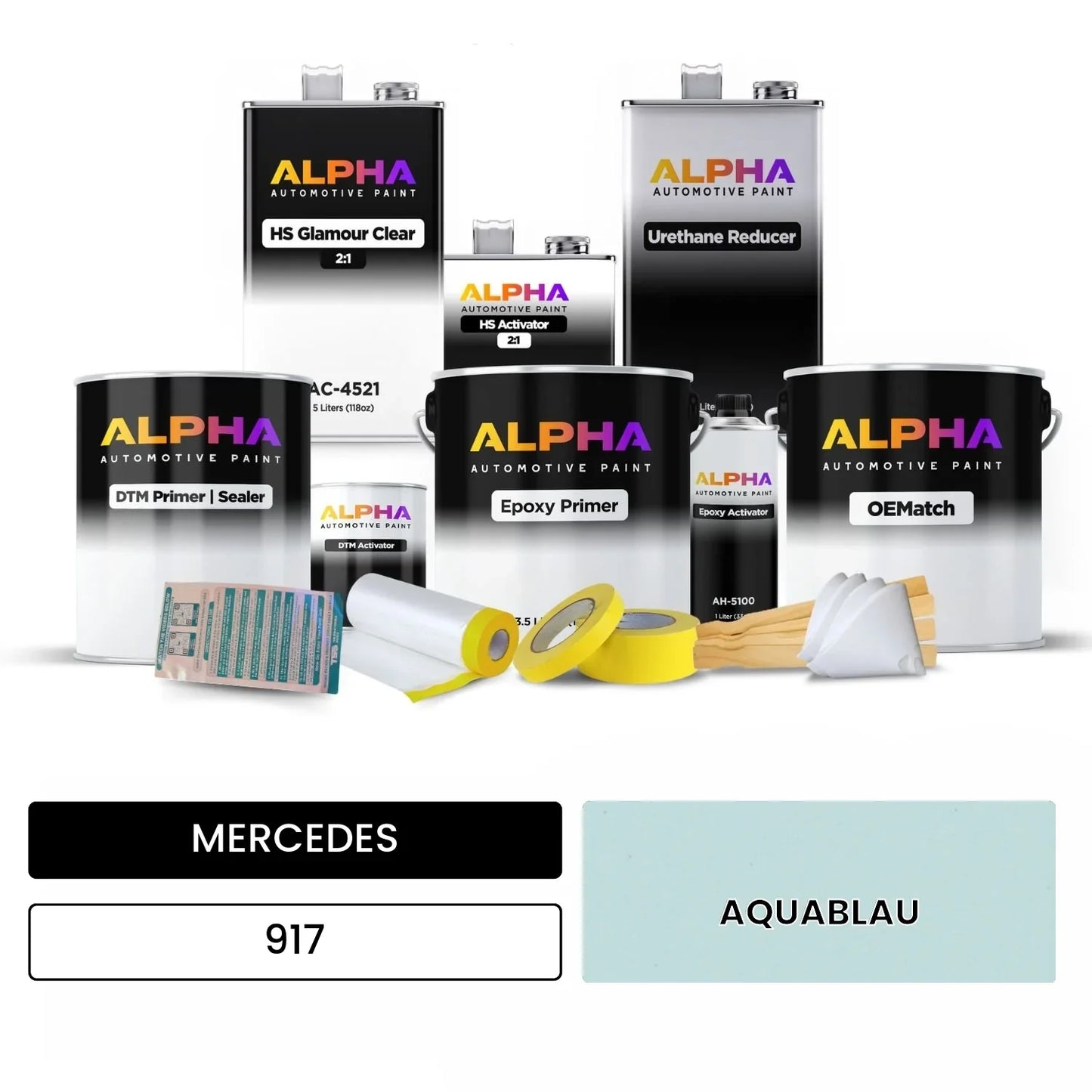MERCEDES Aquablue 917 OEMatch Vehicle Paint Kit