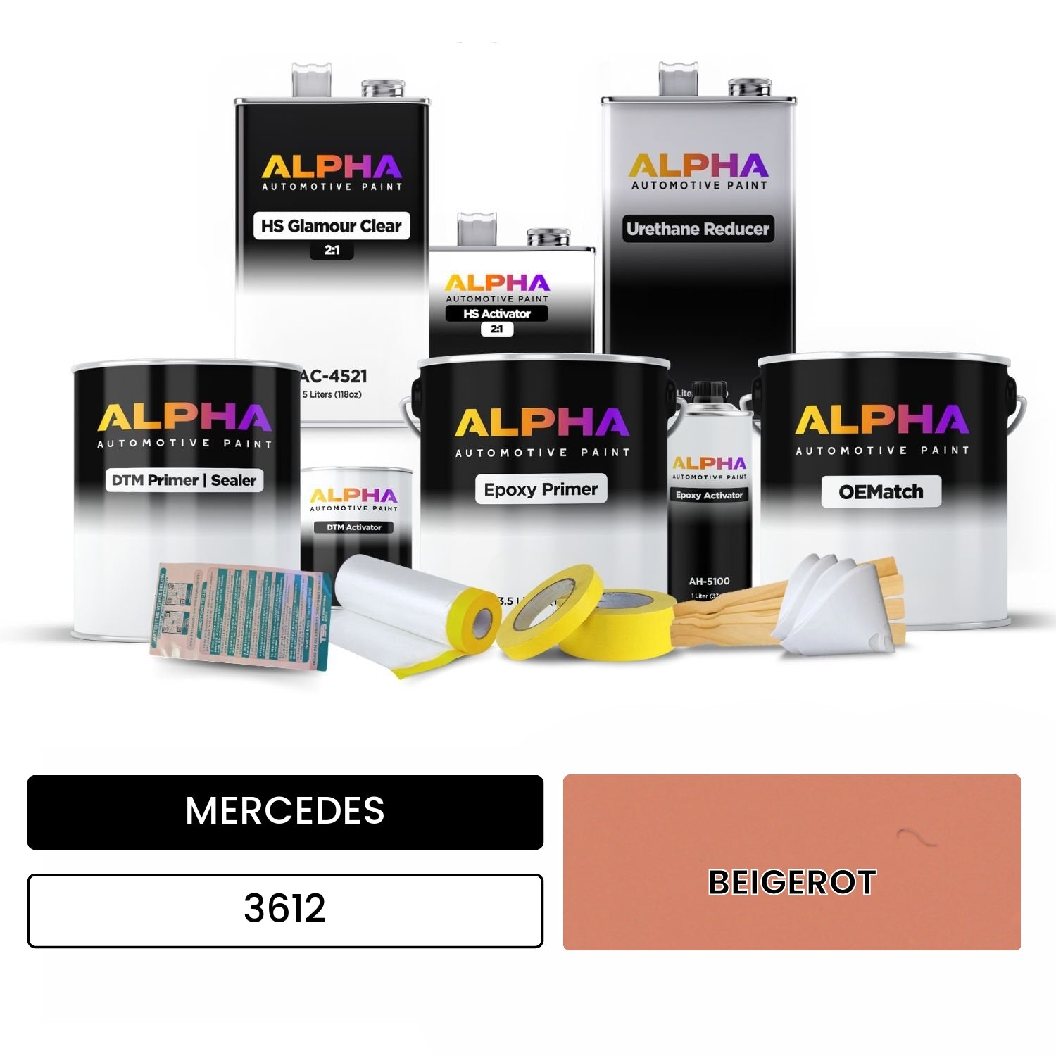 MERCEDES Beige Red 3612 OEMatch Vehicle Paint Kit