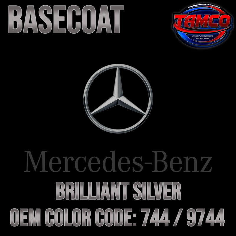Mercedes Benz Brilliant Silver | 744 / 9744 | 1992-2023 | OEM Basecoat - The Spray Source - Tamco Paint Manufacturing