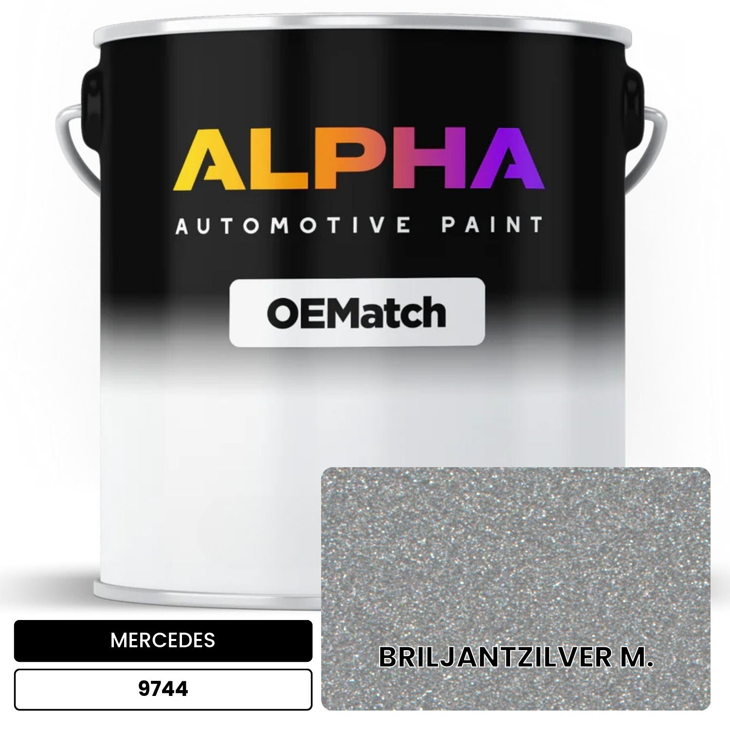 MERCEDES Brilliant Silver Metallic 9744 OEMatch Basecoat