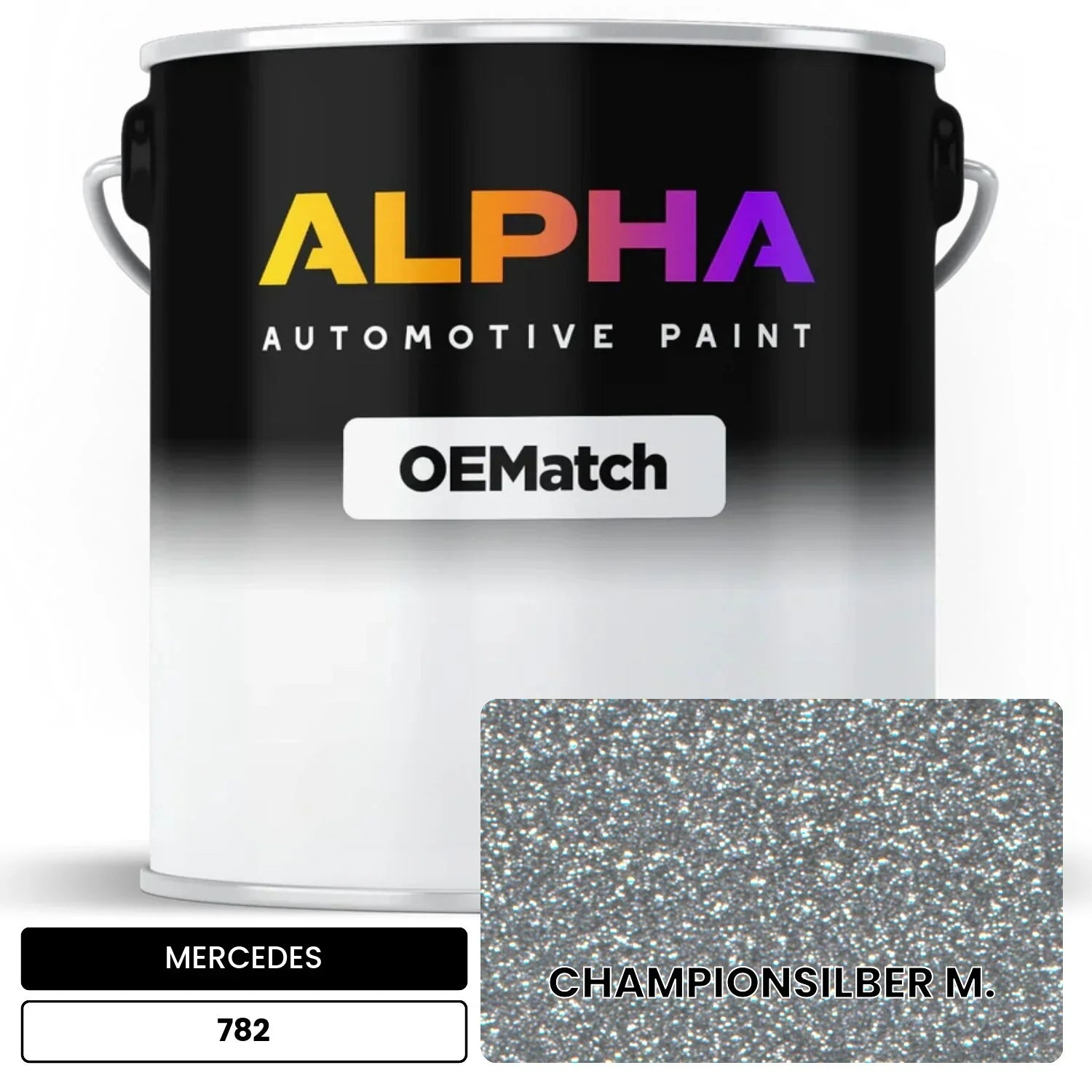 MERCEDES CHAMPION SILVER METALLIC 782 OEMatch Basecoat
