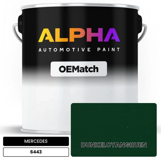 MERCEDES Dark Cyan Green 6443 OEMatch Basecoat