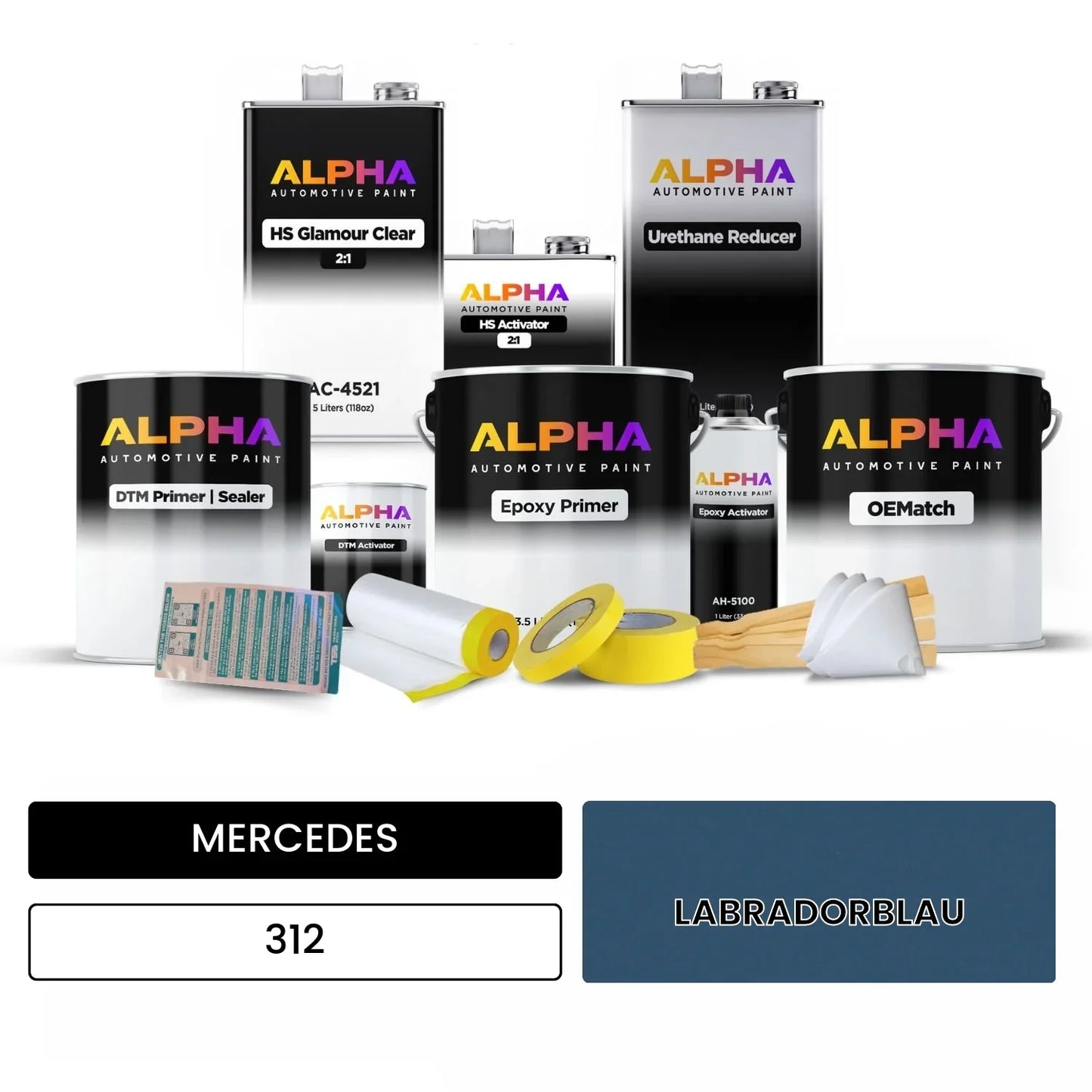MERCEDES Labrador Blue 312 OEMatch Vehicle Paint Kit