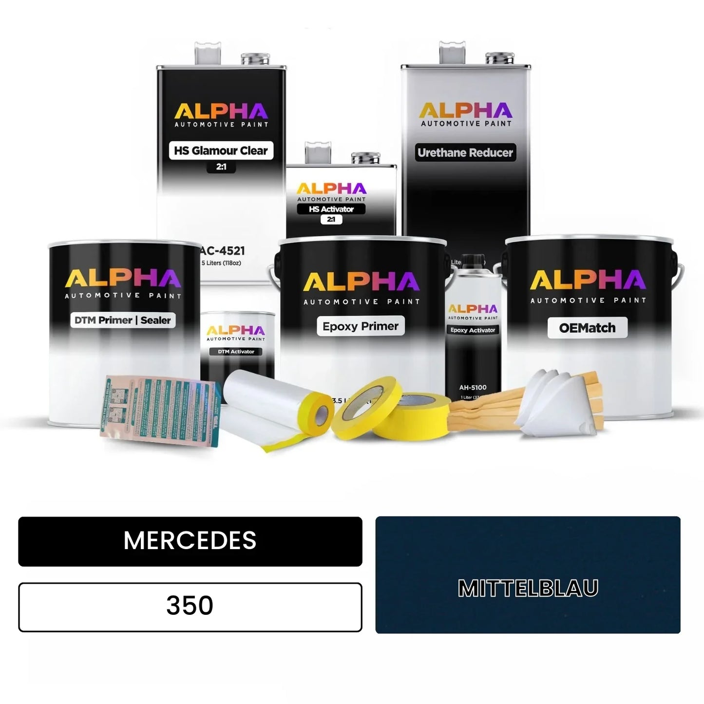 MERCEDES Medium Blue 350 OEMatch Vehicle Paint Kit