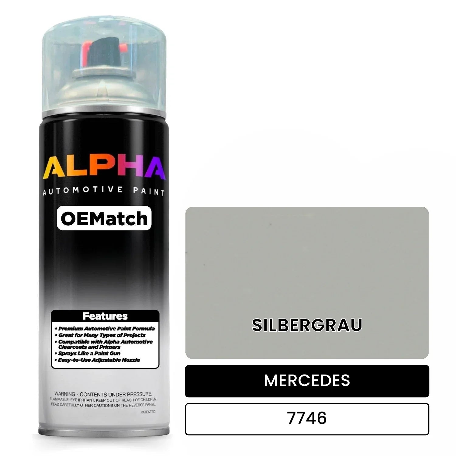 MERCEDES Silver Gray 7746 OEMatch Spraycan