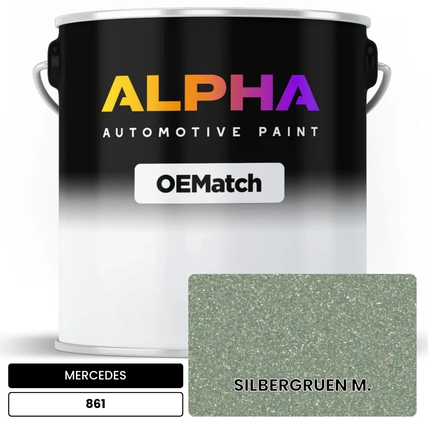 MERCEDES Silvergreen Metallic 861 OEMatch Basecoat