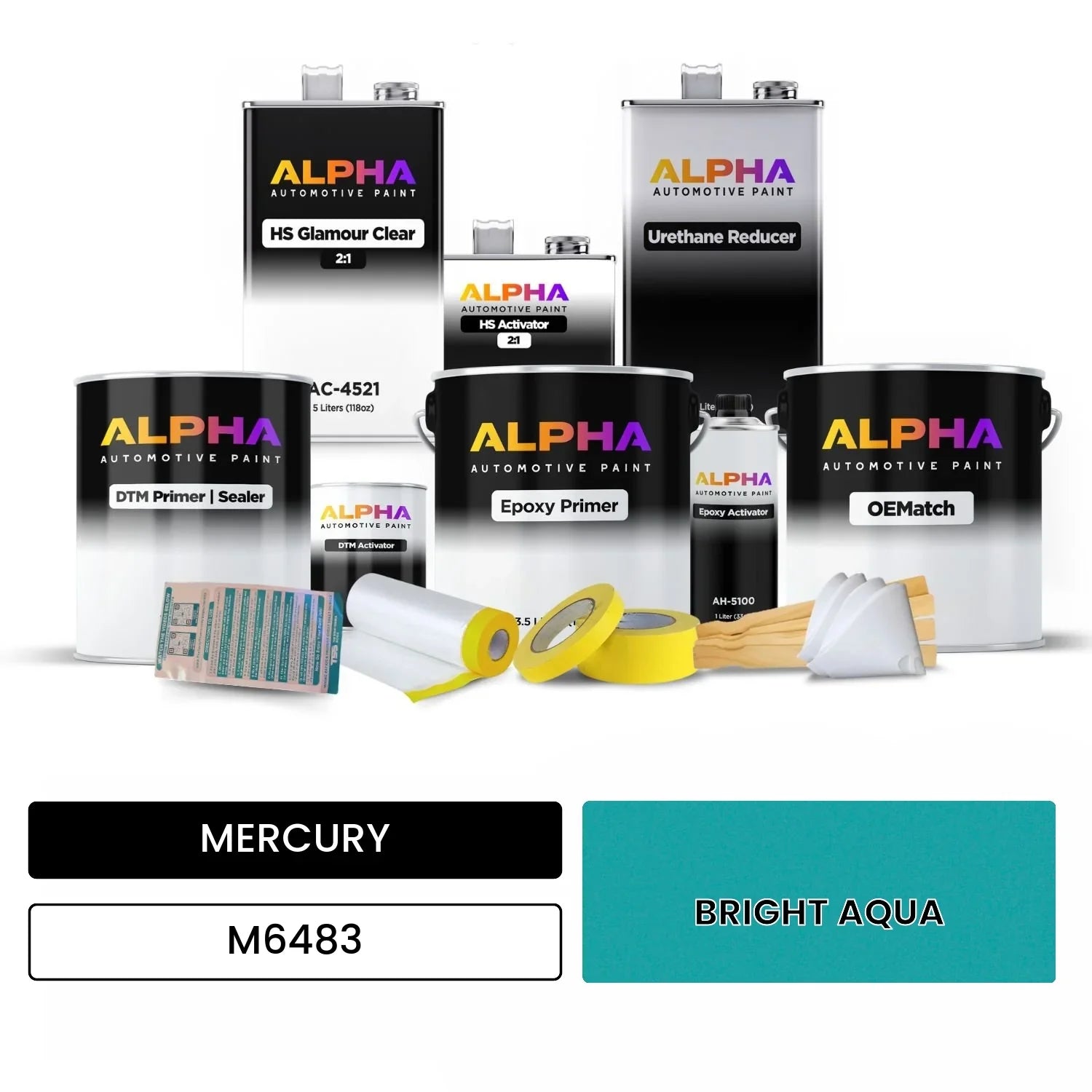MERCURY BRIGHT AQUA M6483 OEMatch Vehicle Paint Kit