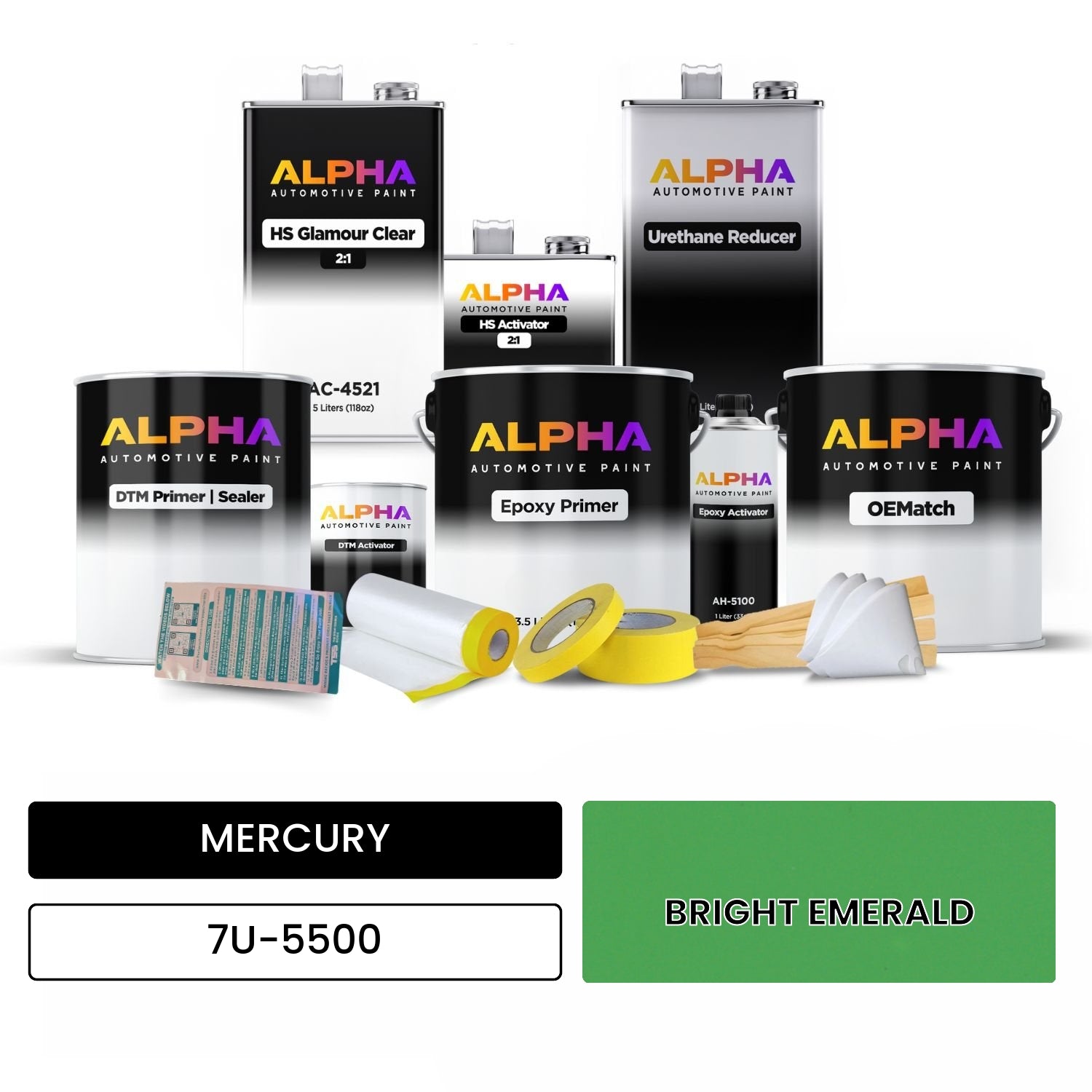 MERCURY BRIGHT EMERALD 7U-5500 OEMatch Vehicle Paint Kit