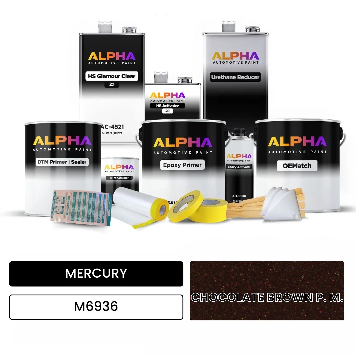 MERCURY CHOCOLATE BROWN P. M. M6936 OEMatch Vehicle Paint Kit