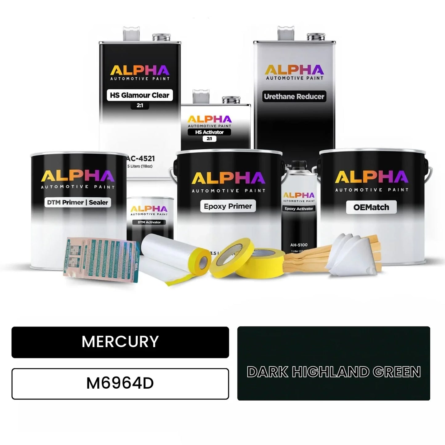 MERCURY DARK HIGHLAND GREEN M6964D OEMatch Vehicle Paint Kit