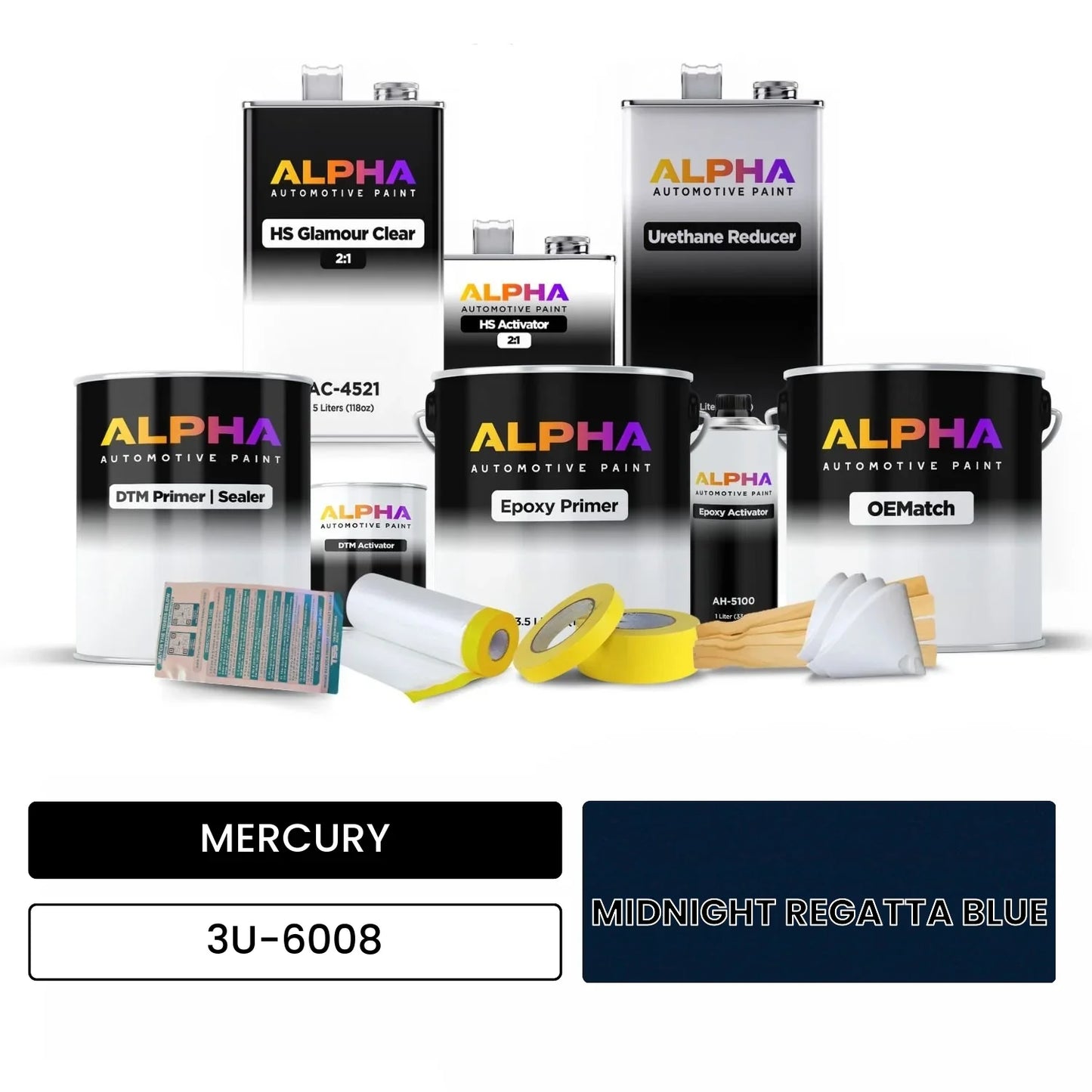 MERCURY MIDNIGHT REGATTA BLUE 3U-6008 OEMatch Vehicle Paint Kit