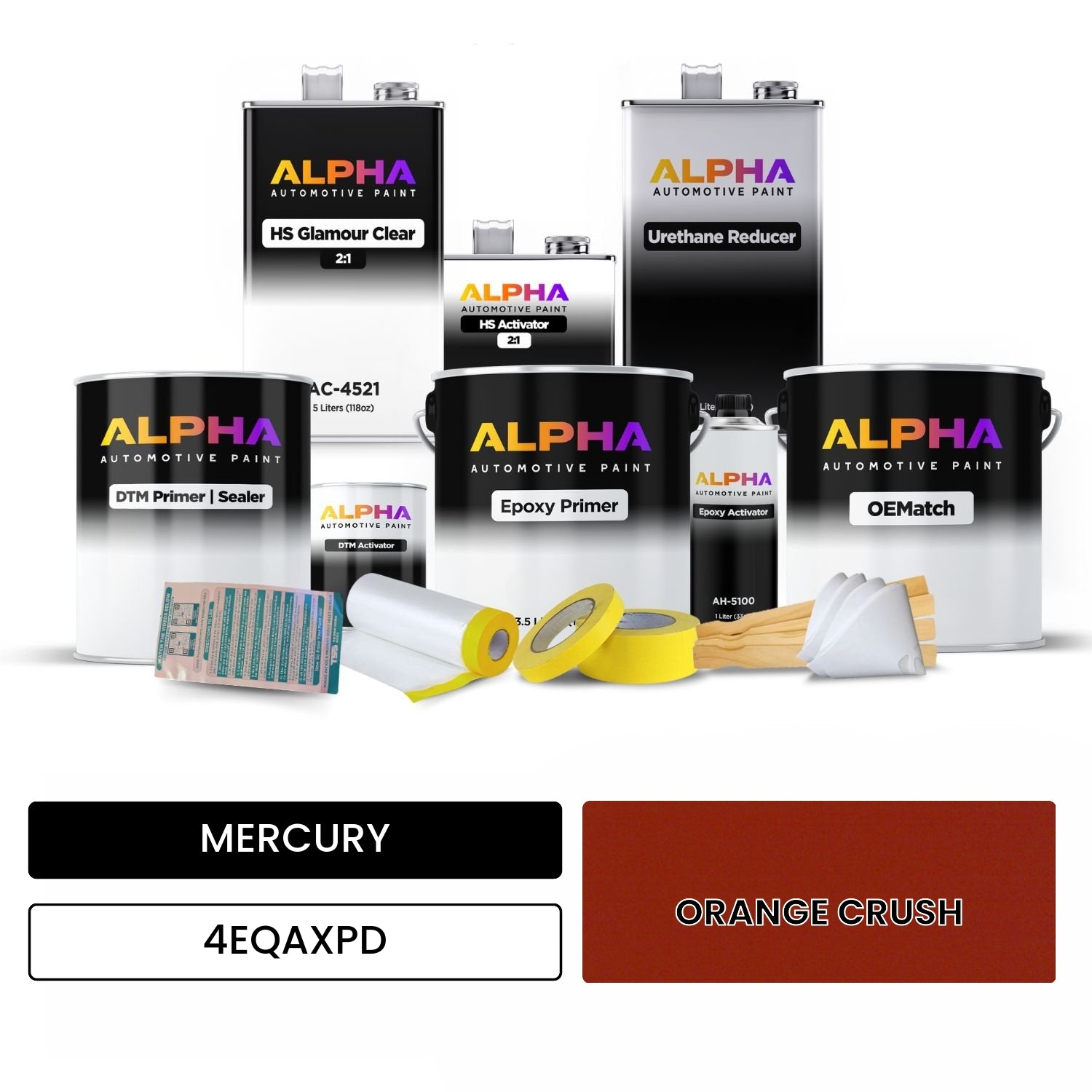 MERCURY ORANGE CRUSH 4EQAXPD OEMatch Vehicle Paint Kit