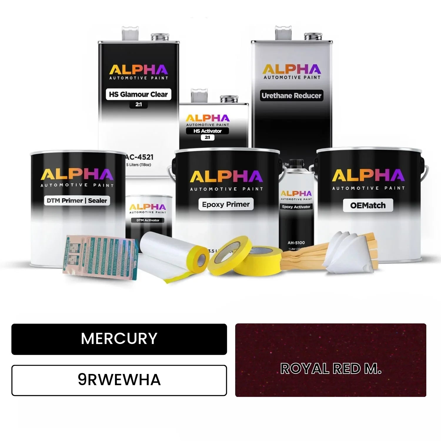 MERCURY ROYAL RED M. 9RWEWHA OEMatch Vehicle Paint Kit