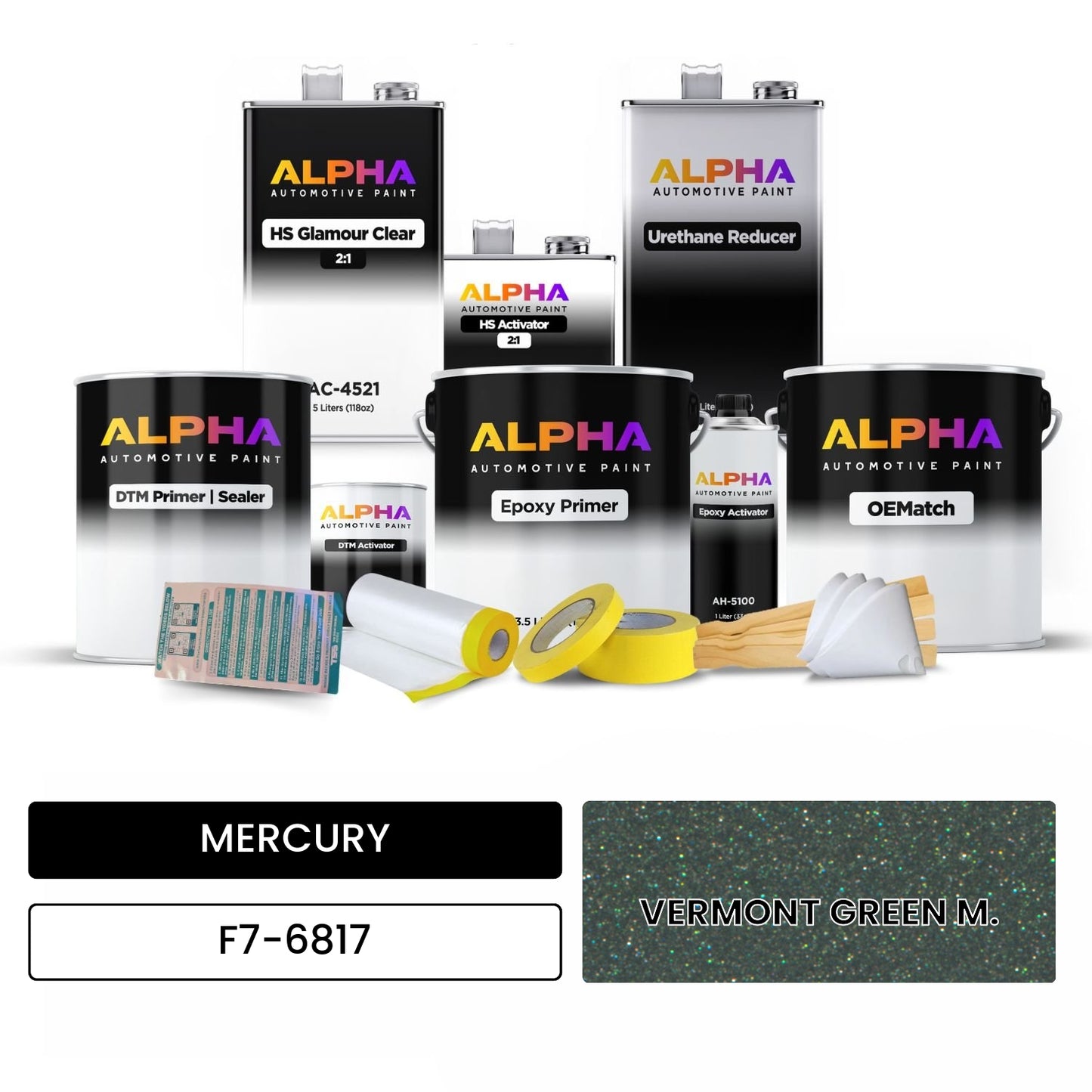 MERCURY VERMONT GREEN M. F7-6817 OEMatch Vehicle Paint Kit