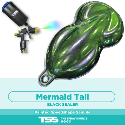 Mermaid Tail Pre-Sprayed Speedshape Paint Sample (Black Ground Coat) - The Spray Source - Alpha Pigments